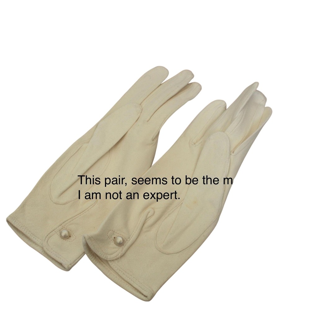 Vintage Aris Van Raalte Kidskin Leather Gloves Lot 5 Pairs Ivory Cream Lace 7.5 - Picture 9 of 16